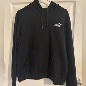 PUMA Black Hoodie with White Logo